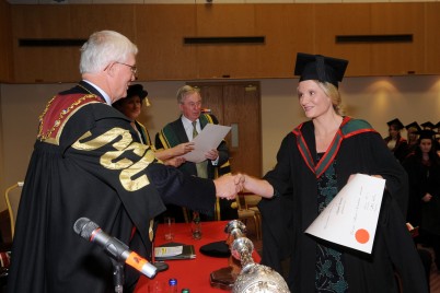 Pictured (l-r) is RCSI President, Professor Patrick Broe with Niamh Keane, Department of Surgical Affairs, who was conferred with MSc in Healthcare Ethics and Law at the November Conferring Ceremonies.