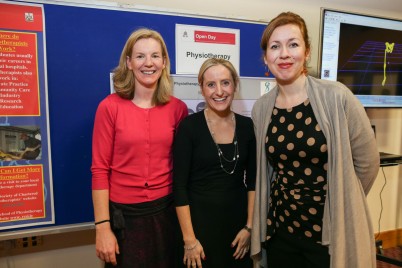 Pictured at the RCSI Open Day (l-r) is Dr Helen French, Fiona Daly and Louise Keating of the School of Physiotherapy at their stand. Over 400 students attended the open day at the College on 2nd January