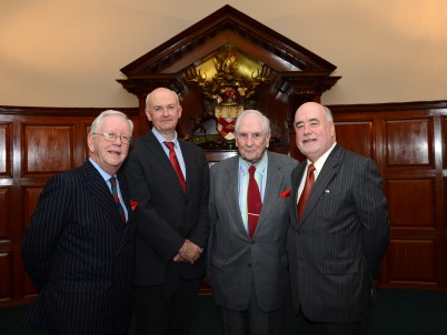 Pictured (l-r) at the President's Dinner on 17th December are Former Registrars Professor Kevin O'Malley; Professor Cathal Kelly, CEO/Registrar, RCSI; Professor WAL MacGowan, and Mr Michael Horgan.