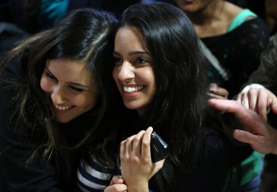 Pictured (l-r) is RCSI Final Year med students Niloofar Anooshiravani and Sevena Pisani, both from Canada, as they hear  their final results. 230 medical students from the Royal College of Surgeons in Ireland received their final year medicine results today. Following the age old tradition which has been running in RCSI for more than 60 years, the results were read out to students from the top of the staircase in the College in St. Stephen’s Green 