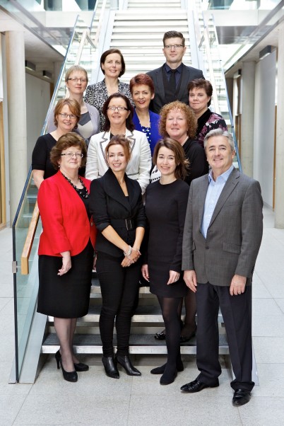 Pictured is (l-r 4th Row) Sibeal Carolan, Institute of Leadership, RCSI; Hugh Carroll, Irish Institure of Pharmacy, based at RCSI; (l-r 3rd Row) Mary Boyd, School of Physiotherapy, RCSI;  Dr Pauline Joyce, Institute of Leadership, RCSI; Anna Marie McQuillan, IoL Graduate; (l-r 2nd Row) Margaret Culliton, Ger Talty (Both IoL Graduates), Professor Zena Moore, School of Nursing and Midwifery, RCSI; (l-r 1st Row) Professor Hannah McGee, Dean of the Faculty of Medicine and Health Sciences, RCSI; Yvonne Delaney, Natalie Hession(Both IoL Graduates); and Professor Ciaran O’Boyle, Institute of Leadership, RCSI.The second annual 3U Leadership Symposium took place on Saturday 1st March 2014 at NUI Maynooth. Following on from last years’ successful event, the theme of leadership and professionalism was further developed and discussed.