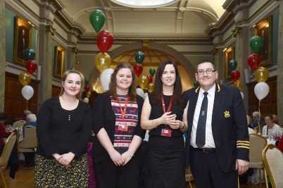 The annual Christmas lunch for local senior citizens took place on Tuesday 2nd December in the College Hall and marks the beginning of the festive season at RCSI. More than 100 members of the local community attended the lunch which included music, entertainment and a grand raffle. The event was organised by the REACH RCSI Project. Pictured (l-r) are the volunteers for this event, Bridget Fitzsimons, Conference and Events; Avril Doyle, REACH; Maria Kelly, REACH; and Frank Donegan, Head Porter. 