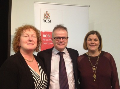 Pictured (l-r) are the January MiniMed lecturers, Prof Zena Moore, School of Nursing; Dr Anthony Cummins, Department of GP; and Julie Jordan O'Brien, Tissue Viability Nurse in Beaumont Hospital. The lectures were held in the O'Flanagan Lecture Theatre on 29th January