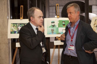 Pictured (l-r) are Prof Sean Tierney and Prof Ruairi Brugha at the RCSI/ COSECSA photo exhibition. The exhibition features a collection of photographs taken at training hospitals in Uganda and continues in the Concourse of 123 St. Stephen's Green until 30th May.